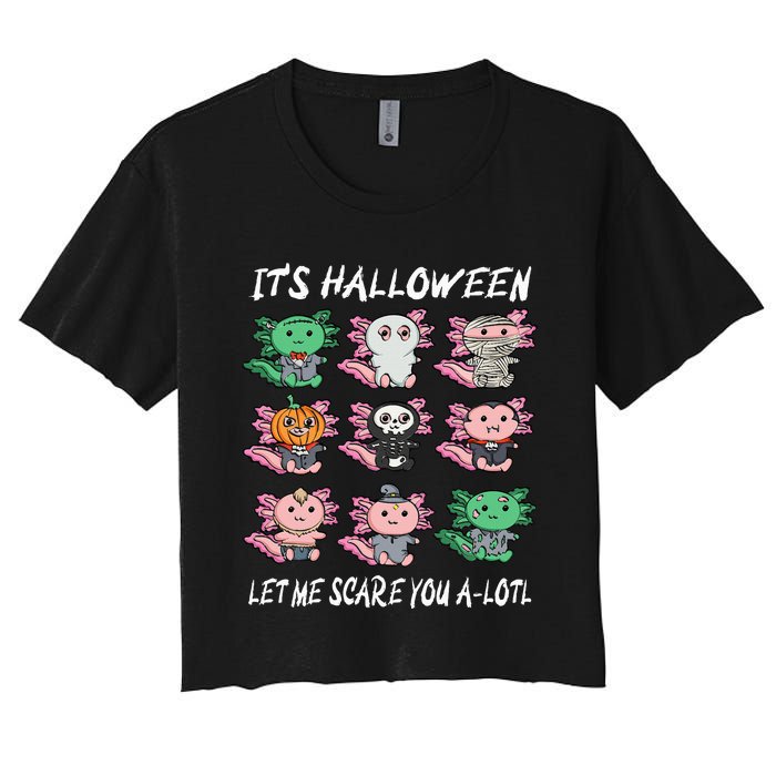 Axolotl Halloween Scare You ALotl Axolotl Women's Crop Top Tee