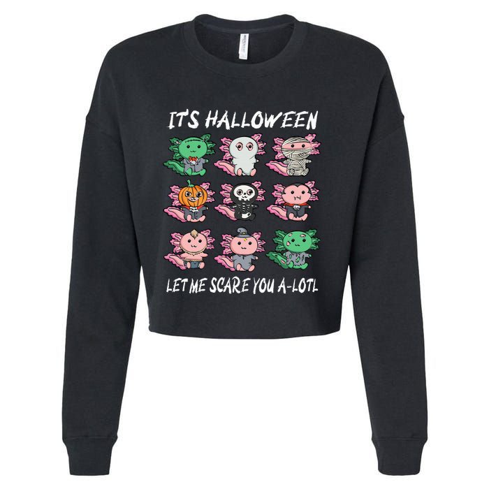 Axolotl Halloween Scare You ALotl Axolotl Cropped Pullover Crew