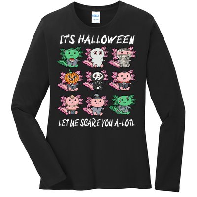 Axolotl Halloween Scare You ALotl Axolotl Ladies Long Sleeve Shirt