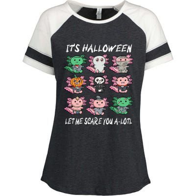 Axolotl Halloween Scare You ALotl Axolotl Enza Ladies Jersey Colorblock Tee