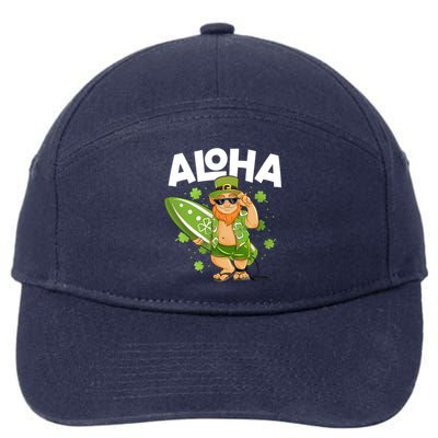 Aloha Hawaii Surfing Leprechaun St Patricks Day Hawaiian Meaningful Gift 7-Panel Snapback Hat