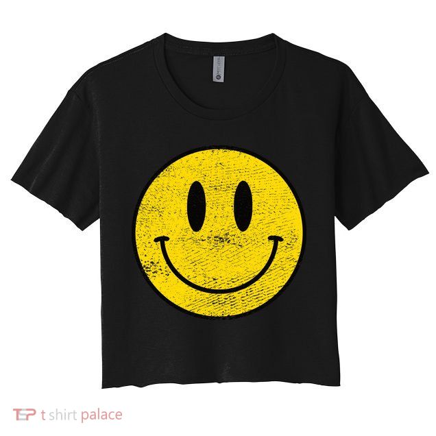 ACID HOUSE SMILEY TECHNO RAVE DJ FESTIVAL Crop Top