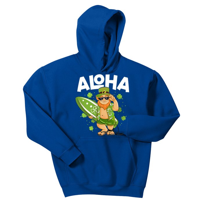 Aloha Hawaii Surfing Leprechaun St Patricks Day Hawaiian Gift Kids Hoodie