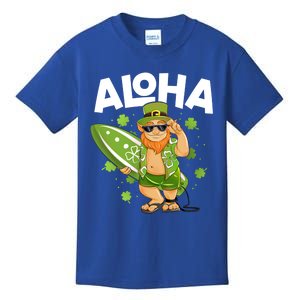 Aloha Hawaii Surfing Leprechaun St Patricks Day Hawaiian Gift Kids T-Shirt