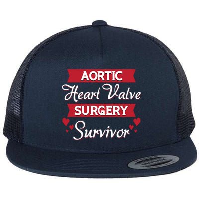 Aortic Heart Surgery Survivor Heart Disease Awareness Month Cool Gift Flat Bill Trucker Hat