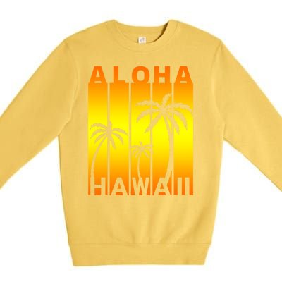 Aloha Hawaii Sunset Palm Trees Premium Crewneck Sweatshirt