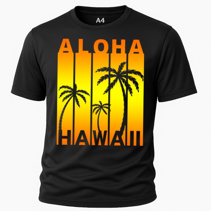 Aloha Hawaii Sunset Palm Trees Cooling Performance Crew T-Shirt