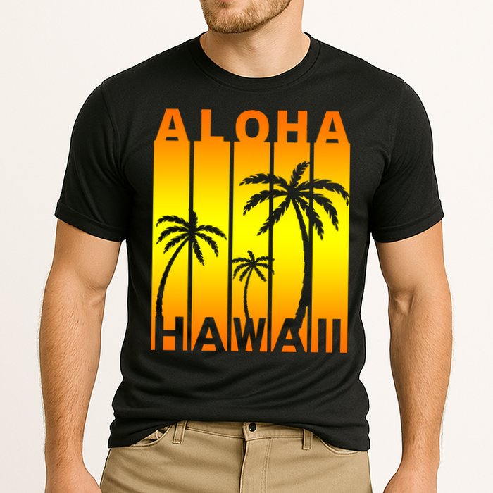 Aloha Hawaii Sunset Palm Trees Cooling Performance Crew T-Shirt