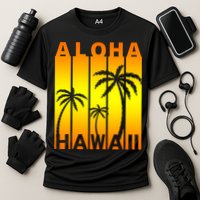 Aloha Hawaii Sunset Palm Trees Cooling Performance Crew T-Shirt