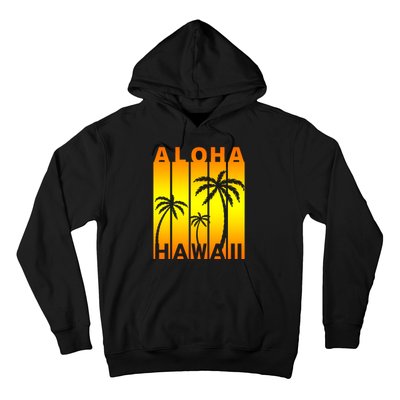 Aloha Hawaii Sunset Palm Trees Hoodie