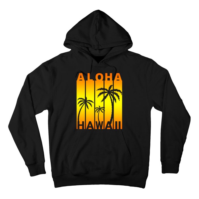 Aloha Hawaii Sunset Palm Trees Hoodie