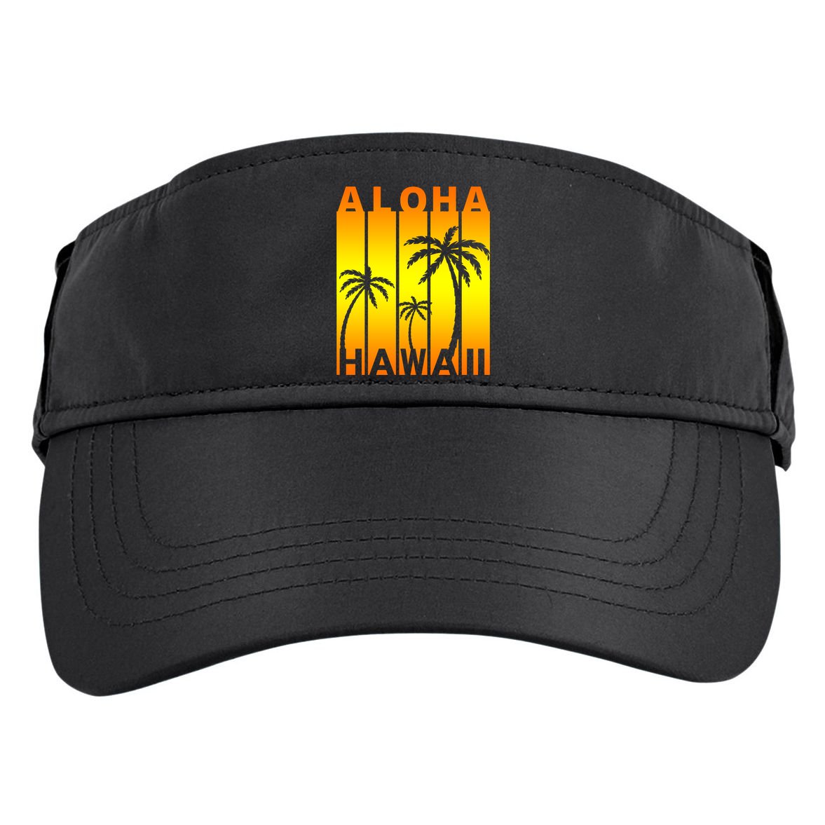 Aloha Hawaii Sunset Palm Trees Adult Drive Performance Visor