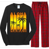 Aloha Hawaii Sunset Palm Trees Long Sleeve Pajama Set