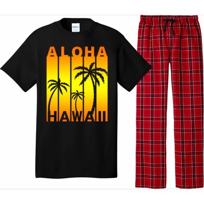 Aloha Hawaii Sunset Palm Trees Pajama Set