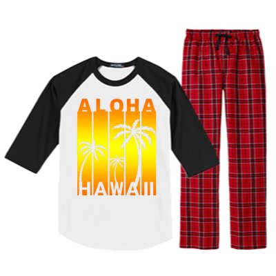 Aloha Hawaii Sunset Palm Trees Raglan Sleeve Pajama Set