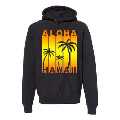 Aloha Hawaii Sunset Palm Trees Premium Hoodie