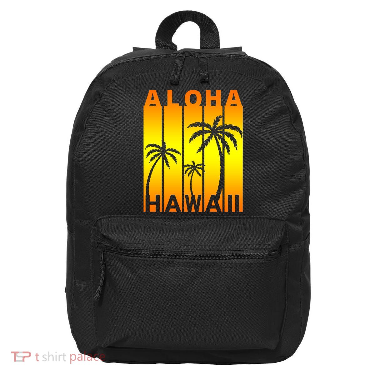 Aloha Hawaii Sunset Palm Trees 16 in Basic Backpack
