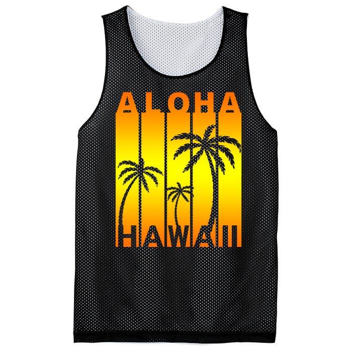 Aloha Hawaii Sunset Palm Trees Mesh Reversible Basketball Jersey Tank