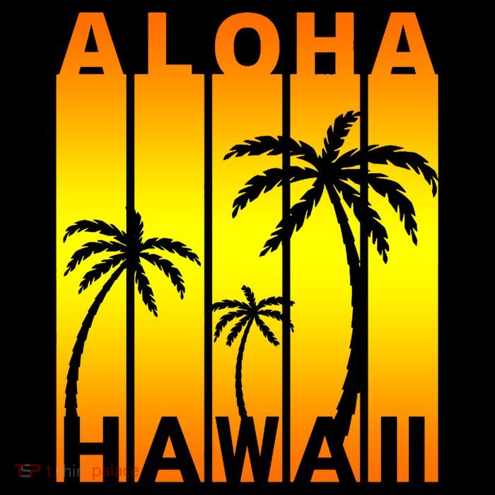 Aloha Hawaii Sunset Palm Trees Cooling Performance Long Sleeve Crew