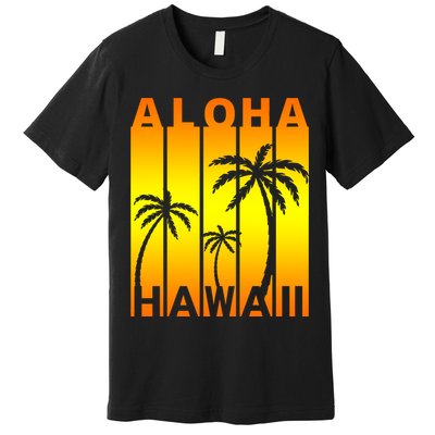 Aloha Hawaii Sunset Palm Trees Premium T-Shirt