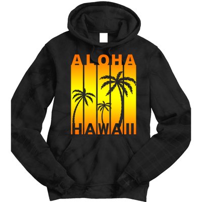 Aloha Hawaii Sunset Palm Trees Tie Dye Hoodie