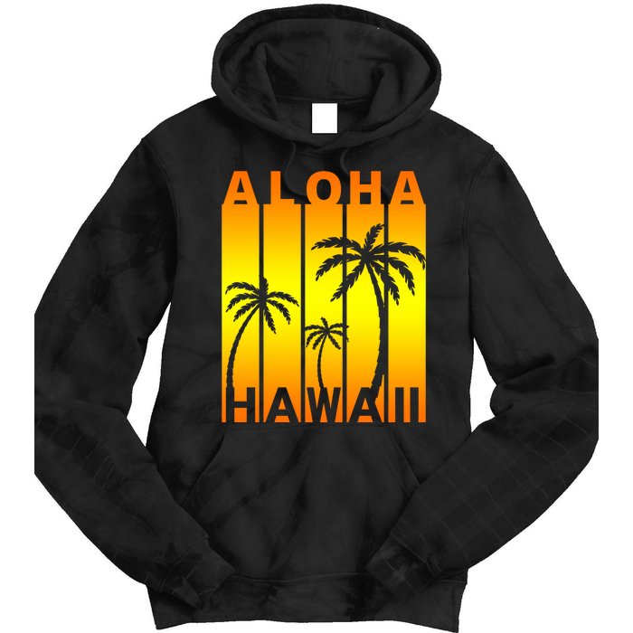 Aloha Hawaii Sunset Palm Trees Tie Dye Hoodie