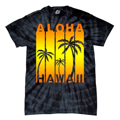 Aloha Hawaii Sunset Palm Trees Tie-Dye T-Shirt