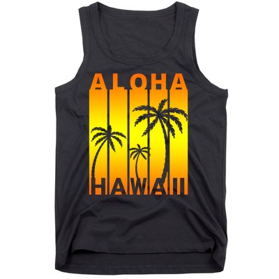 Aloha Hawaii Sunset Palm Trees Tank Top