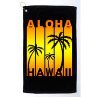 Aloha Hawaii Sunset Palm Trees Golf Towel