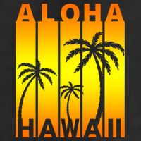 Aloha Hawaii Sunset Palm Trees Golf Towel
