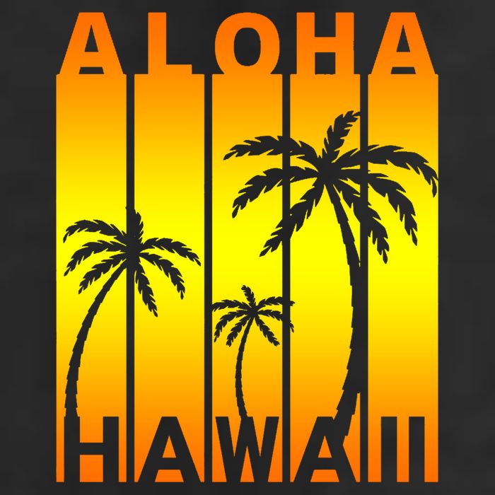 Aloha Hawaii Sunset Palm Trees Golf Towel