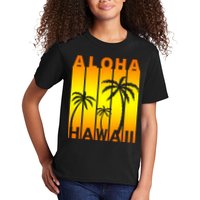 Aloha Hawaii Sunset Palm Trees Kids T-Shirt