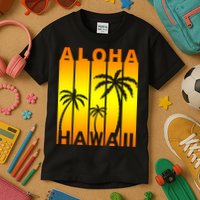 Aloha Hawaii Sunset Palm Trees Kids T-Shirt