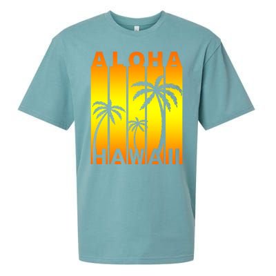 Aloha Hawaii Sunset Palm Trees Sueded Cloud Jersey T-Shirt