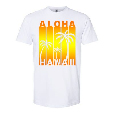 Aloha Hawaii Sunset Palm Trees Softstyle CVC T-Shirt