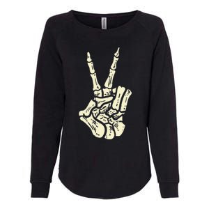 Awesome Halloween Skeleton Hand Peace Sign Funny Costume Gift Womens California Wash Sweatshirt