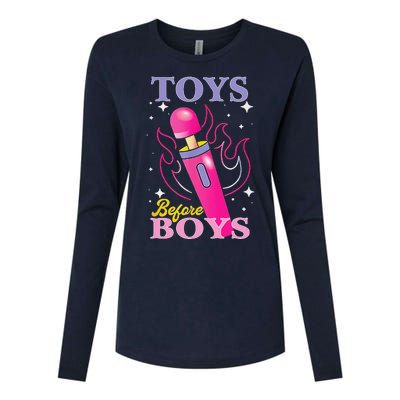 Adult Humor Saying Toys Before Boy Funny Womens Cotton Relaxed Long Sleeve T-Shirt