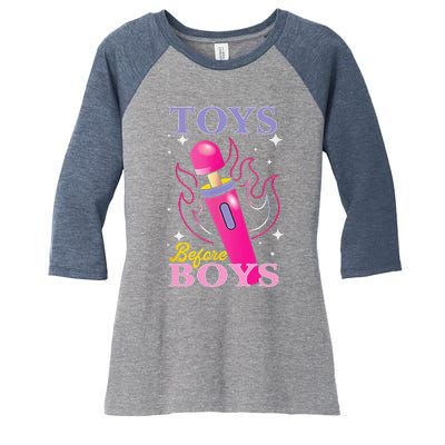 Adult Humor Saying Toys Before Boy Funny Women's Tri-Blend 3/4-Sleeve Raglan Shirt