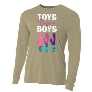 Adult Humor Saying Toys Before Funny Cooling Performance Long Sleeve Crew