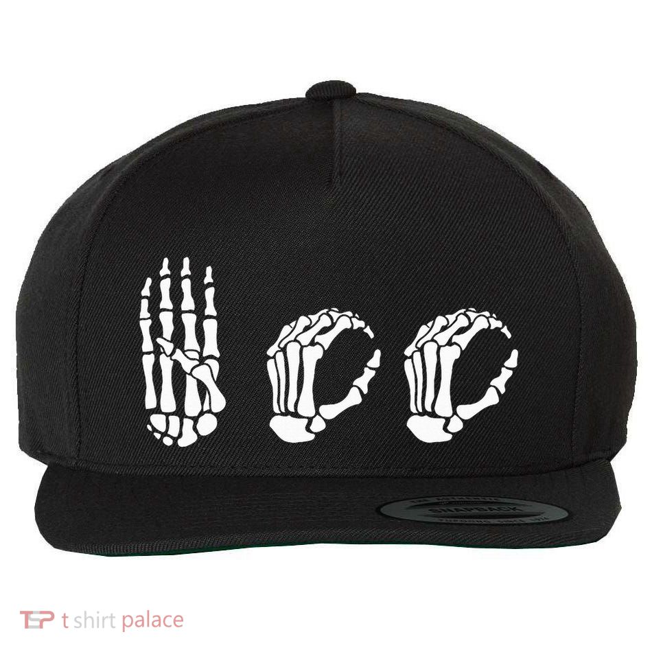 Asl Halloween Skeleton Hand American Sign Language Boo Wool Snapback Cap