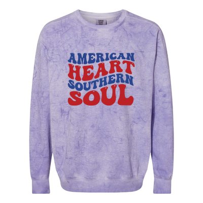 American Heart Southern Soul Memorial Day Gift Colorblast Crewneck Sweatshirt