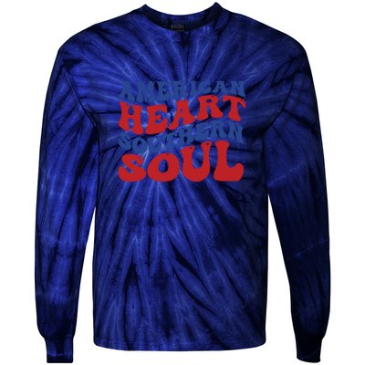 American Heart Southern Soul Memorial Day Gift Tie-Dye Long Sleeve Shirt