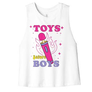 Adult Humor Saying Toys Before Funny Premium Women's Racerback Cropped Tank