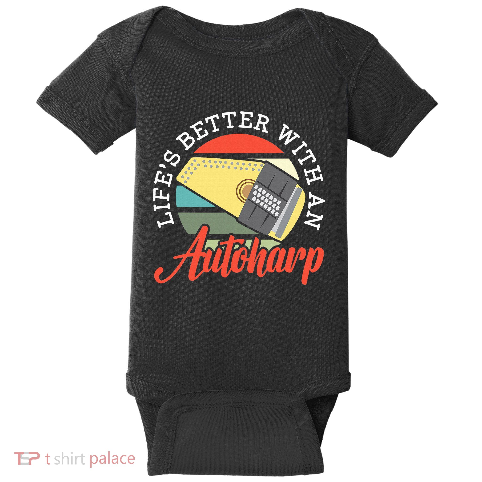 Auto Harp String Instrument Musician Musical Music Baby Bodysuit
