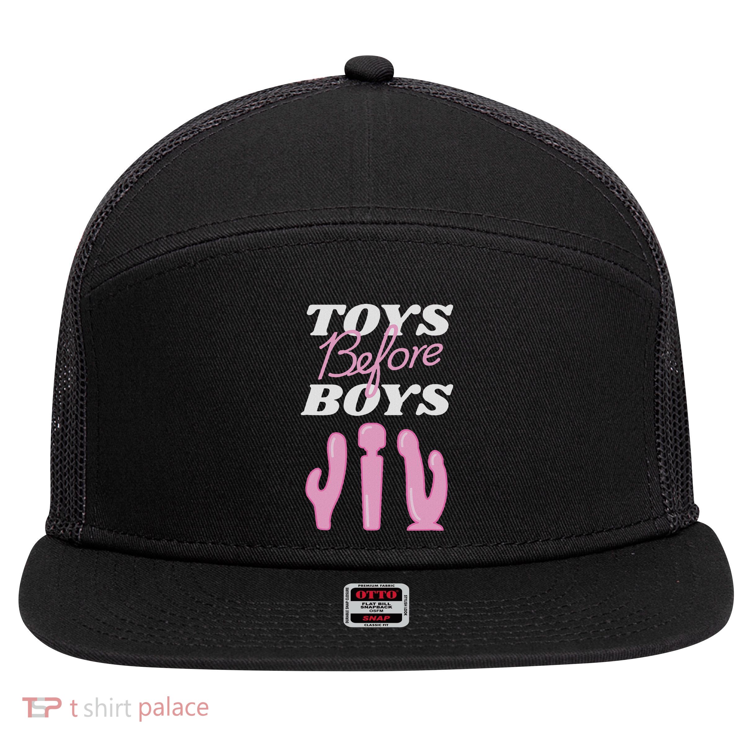 Adult Humor Saying Toys Before Funny Hilarious Women 7 Panel Mesh Trucker Snapback Hat