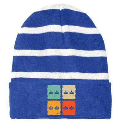 Air Hockey Stick Air Hockey Retro Air Hockey Stick Meaningful Gift Striped Beanie with Solid Band