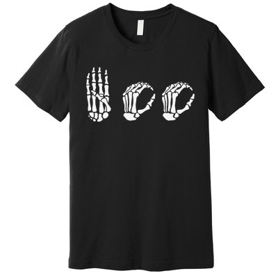 Asl Halloween Skeleton Hand American Sign Language Boo Premium T-Shirt