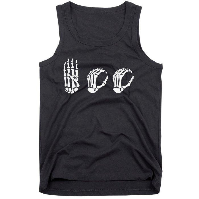 Asl Halloween Skeleton Hand American Sign Language Boo Tank Top