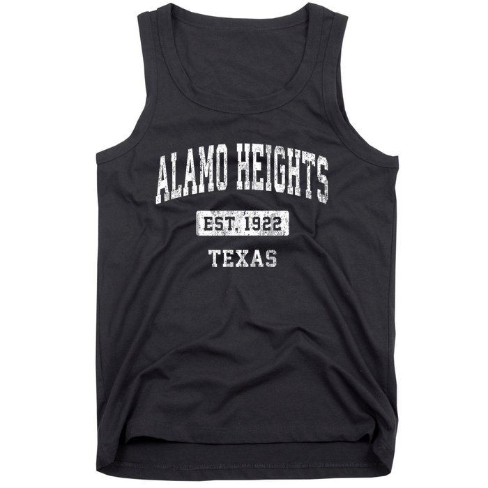 Alamo Heights Texas Tx Vintage Sports Established Tank Top