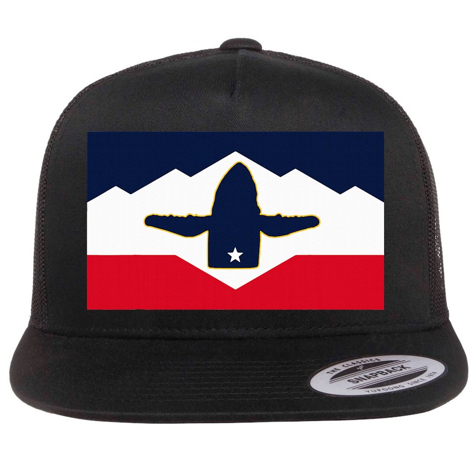 All Hail The Whale New Utah Flag Salt Lake City Slc Design Flat Bill Trucker Hat